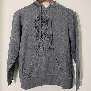 A. Lab Graphic- Cat Hoodie - Gray M